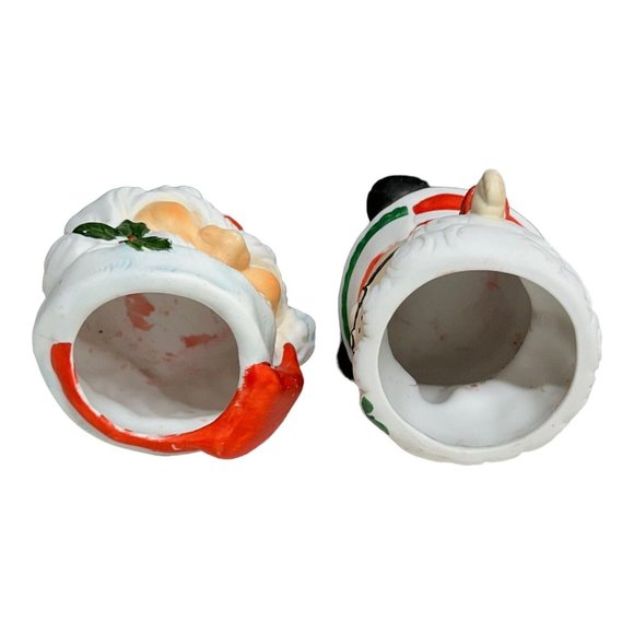 VTG 1980s Santa Face & Mrs Claus Porcelain Votive Candle Holders Rosey‎ Cheeks - Picture 5 of 7